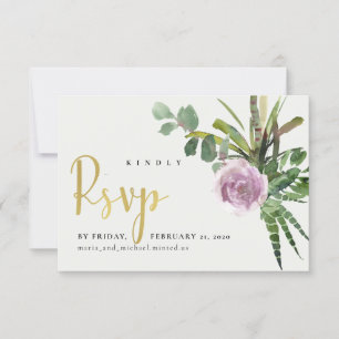 LILAC DÉSERT FLORAL CACTI FOLIAGE WATERCOLOR RSVP