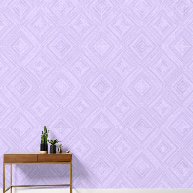 Lilac Diamond Geometric Lila Tapete (Hausflur)