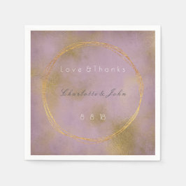 Lilac Distressed Gold Lila Vip Dandelion Wedding Serviette