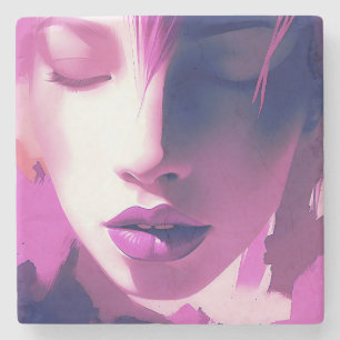 Lilac Dream Whisper - Serene, Ethereal, Lila Steinuntersetzer