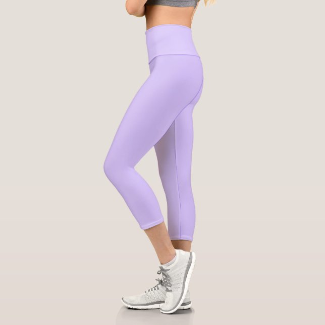 Lilac Dreams Solid Color | Klassisches Elegant Capri Leggings (Links)
