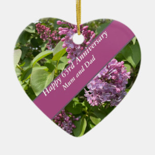 Lilac Editable zum 63. Jahrestag Keramik Ornament