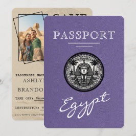Lilac Egypt Passport Wedding Save the Date