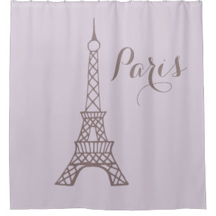 Lilac Eiffel Tower Paris Duschvorhang