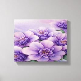 Lilac et Bourgogne en toile étirée florale Imprime