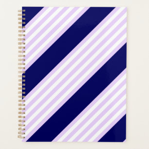 Lilac et rayures blanches motif avec bleu marine