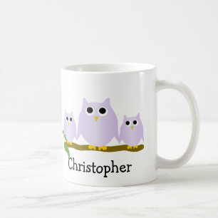 Lilac Eulen Design personalisiert Kaffeetasse