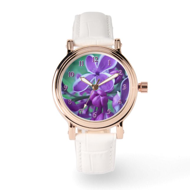 Lilac Farbvielfalt Armbanduhr (Vorderseite)