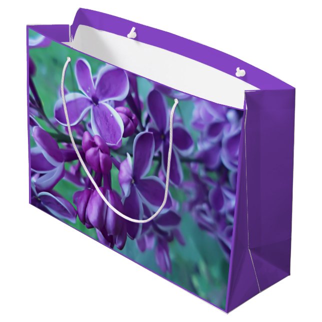 Lilac Farbvielfalt Große Geschenktüte (Rückseite Schrägansicht)