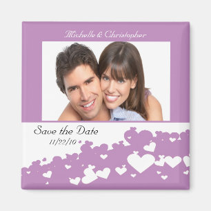Lilac Feld der Herzen speichern das Datumsfenster Magnet