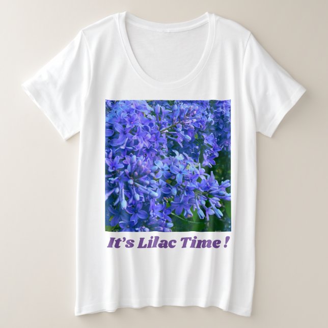 Lilac Festival Romantisches blaues lila Foto Große Größe T-Shirt (Design vorne)
