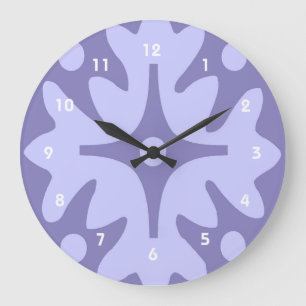 Lilac Floral Abstrakt Große Wanduhr