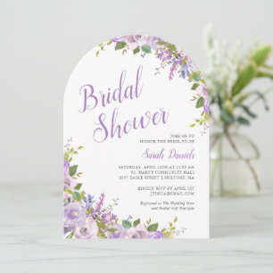 Lilac Floral Bridal Dusche Einladung