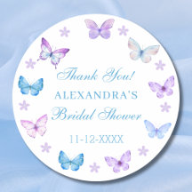 Lilac Floral Butterfly Brautparty Vielen Dank