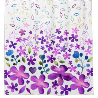 Lilac Floral Duschvorhang