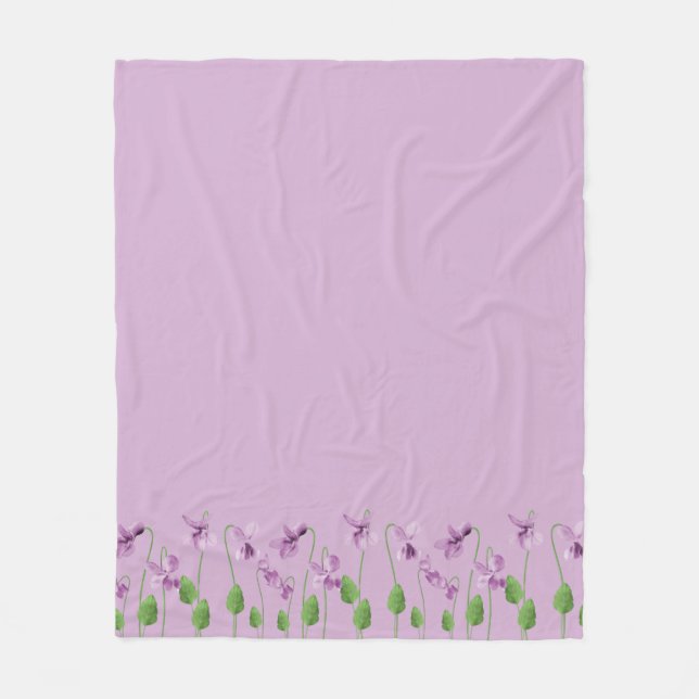 Lilac Floral Fleece Blanket (Vorderseite)