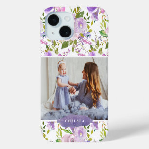 Lilac Floral Foto und Monogramm Case-Mate iPhone Hülle
