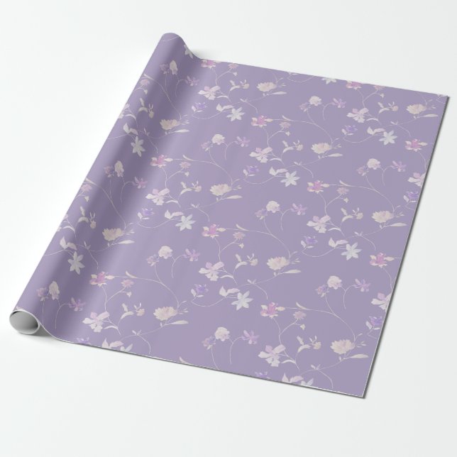 Lilac Floral Geschenkpapier (Ungerollt)