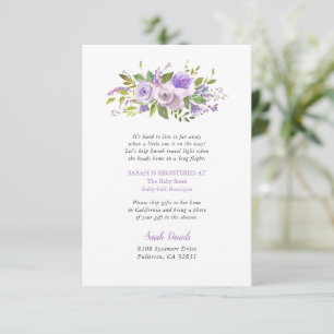Lilac Floral Long Distance Baby Shooting Card