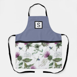 Lilac Floral Monogram Schürze