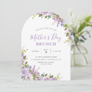 Lilac Floral Mother's Day Brunch Party Einladung