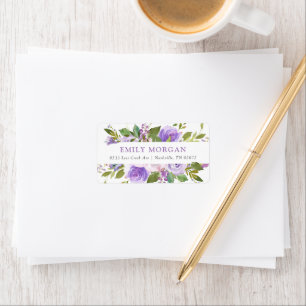 Lilac Floral Personalisiert Rücksendeadressen-Aufk Adressaufkleber