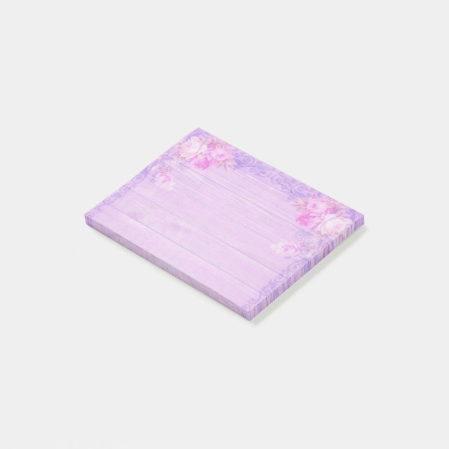 Lilac Floral Post-it Klebezettel (angewinkelt)