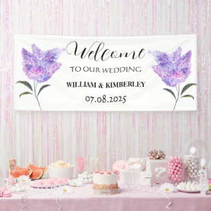 Lilac Floral Purple Flowers Rustic Elegante Weddin Banner
