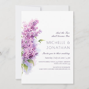 Lilac Floral Watercolor Christliche Bibelhochzeit Einladung