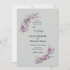 Lilac Floral Wedding Invitation