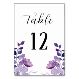 Lilac Floral Wedding Tischnummer