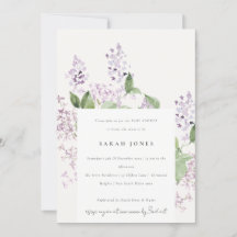 Lilac Floral Wreath Cottage Garden Baby Shower 