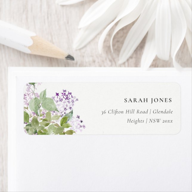 Lilac Floral Wreath Hütte Garden Anschrift (Insitu)