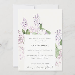 Lilac Floral Wreath Hütte Garden Brautparty Einladung