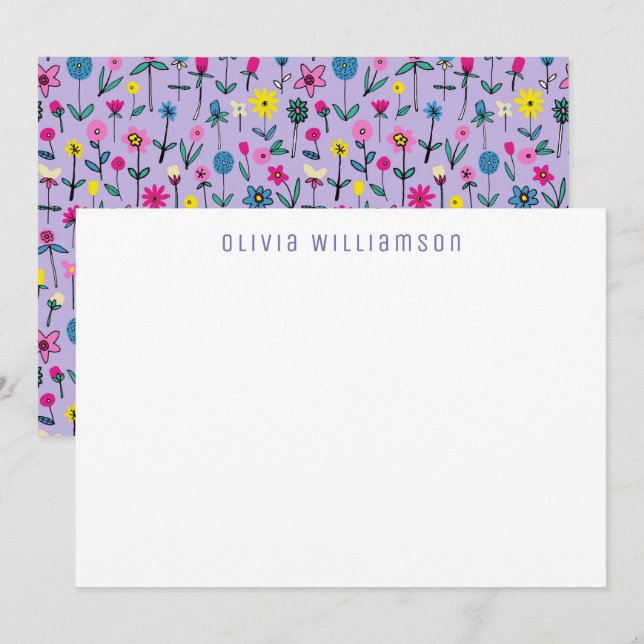 Lilac Flower Garden Notecard Mitteilungskarte (Vorne/Hinten)