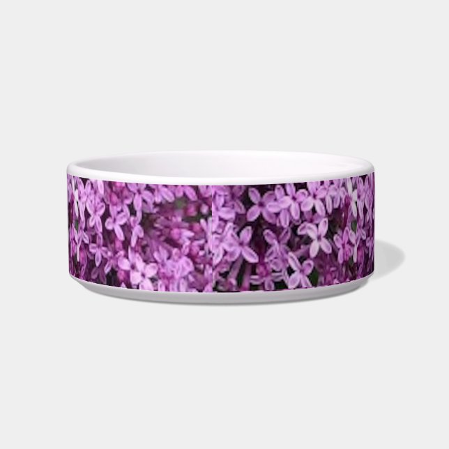Lilac Foto | Gefleckte halbe Tropfen | Haustier Napf (Vorderseite)