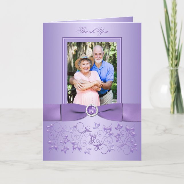 Lilac Foto zum 60. Jubiläum Dankeschön Karte (Vorderseite)