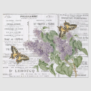 Lilac Frack Butterfly French Newspapier Ads Seidenpapier