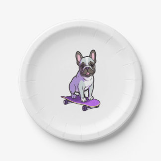 Lilac French Bulldog 3 Pappteller