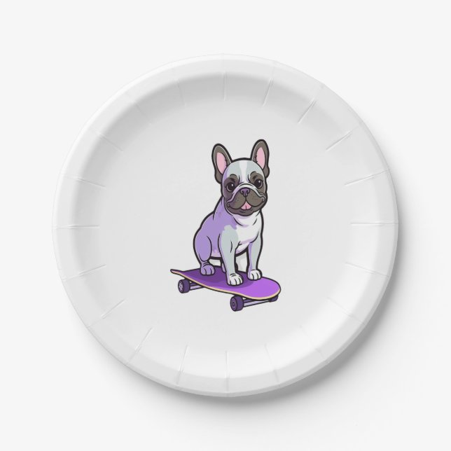 Lilac French Bulldog 3 Pappteller (Vorderseite)