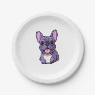 Lilac French Bulldog 7 Pappteller