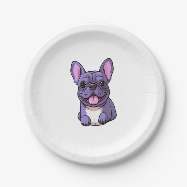 Lilac French Bulldog 7 Pappteller (Vorderseite)