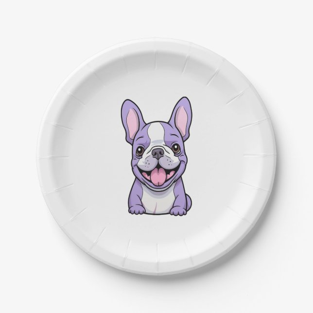 Lilac French Bulldog 8 Pappteller (Vorderseite)