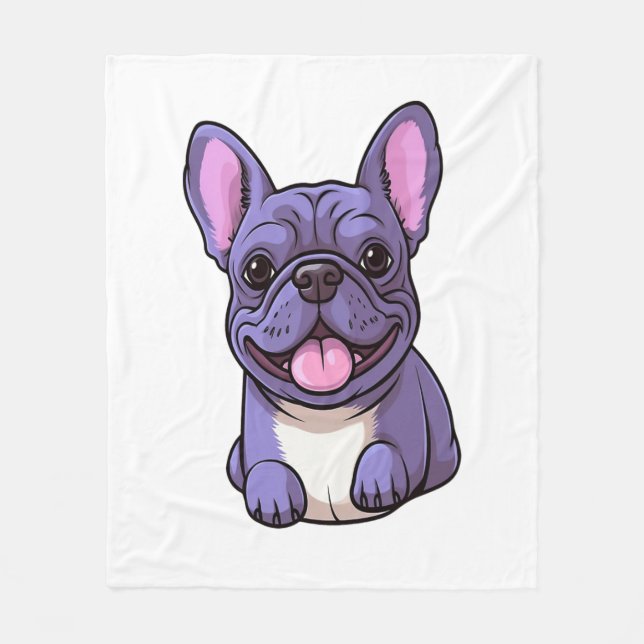 Lilac French Bulldog Fleecedecke (Vorderseite)