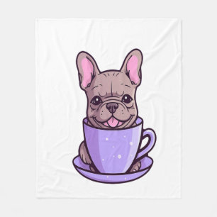 Lilac French Bulldog Fleecedecke