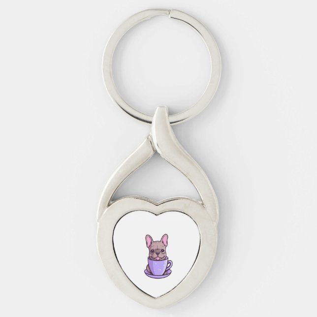 Lilac French Bulldog Schlüsselanhänger (Vorderseite)