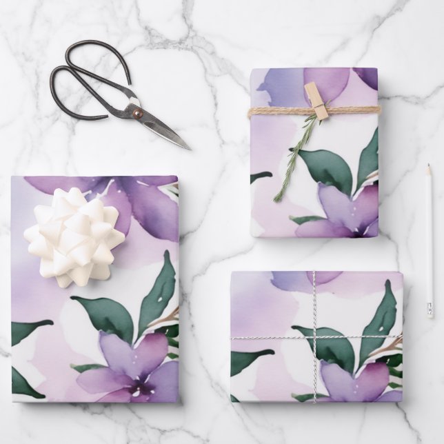 Lilac Frost AquarellfarbenPalette Geschenkpapier Set (Vorderseite)