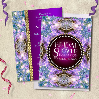 Lilac Geo Dragonfly Magic Bridal Dusche Einladung