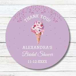 Lilac Glitzer Ice Cream Brautparty Vielen Dank Runder Aufkleber