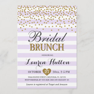 Lilac Gold Bridal Brunch Einladung Karten Mimosa